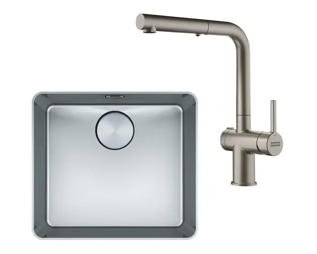 Set chiuveta bucatarie Inox MYX 210-45 + Baterie Active Twist