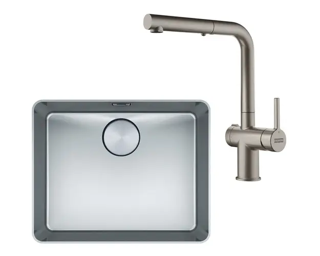 Set chiuveta bucatarie Inox MYX 210-50 + Baterie Active Twist