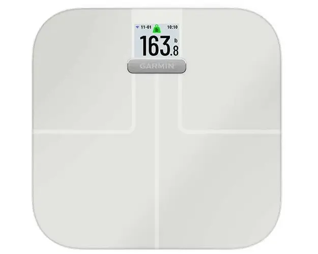 Cantar corporal Smart GARMIN Index S2, 180 kg, Wi-Fi, sticla securizata, alb
