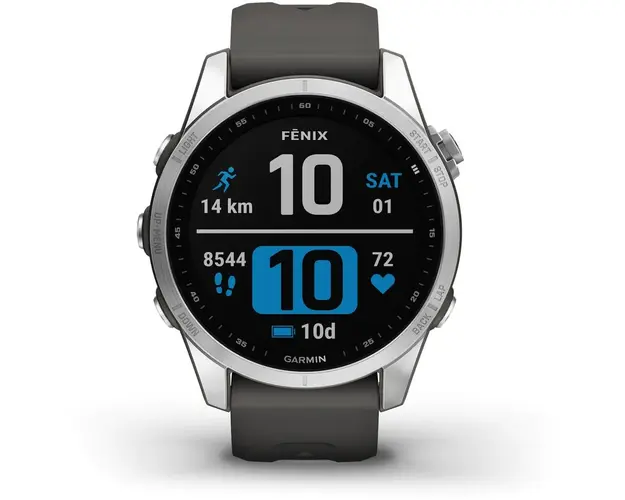 Ceas Smartwatch Garmin Fenix 7S, 42 mm, Silver/Graphite
