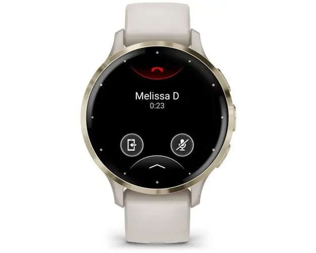 Ceas smartwatch Garmin Venu 3S, GPS, Wi-Fi, curea silicon, Ivory/Soft Gold