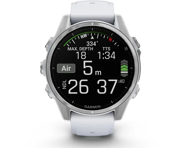 Smartwatch Garmin fenix 8, 43mm, AMOLED, Glass, Silver, Whitestone Silicone Band