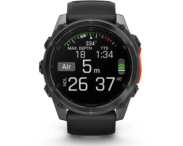 Smartwatch Garmin fenix 8, 51mm, AMOLED, Slate Gray, Black Silicone Band