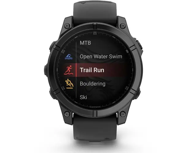 Smartwatch Garmin, fenix E, 47mm, AMOLED, Slate Gray Steel, Black Silicone Band