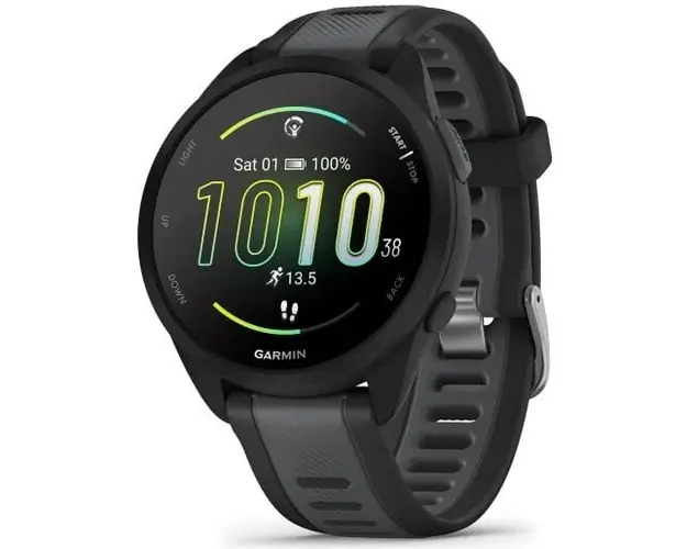 Smartwatch Garmin Forerunner 165, curea Silicon, Black/Slate Grey
