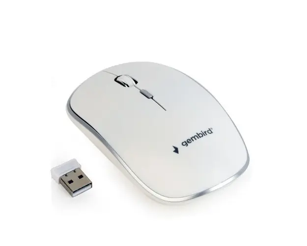 GEMBIRD MUSW-4B-01-W Gembird Wireless optical mouse MUSW-4B-01-W 1600 DPI nano USB white