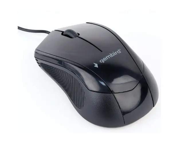 MOUSE GEMBIRD, PC sau NB, cu fir, USB, optic, 1000 dpi, butoane/scroll 3/1, , negru