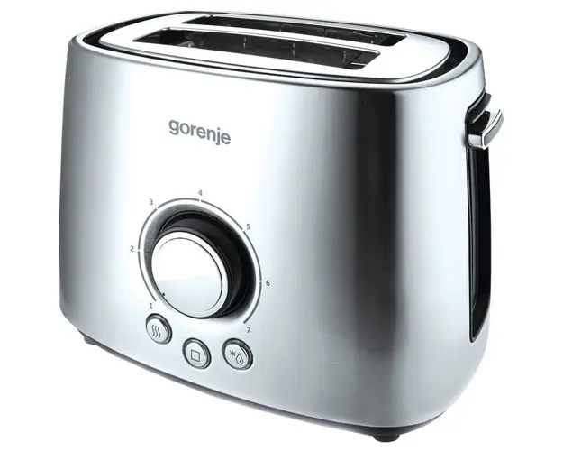 Prajitor de paine T1000E, 1000 W, 7 nivele, pereti reci, inox