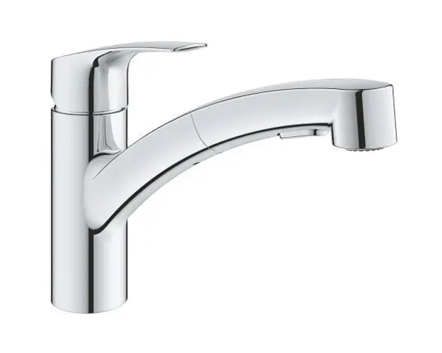 Baterie bucatarie monocomanda, cu dus extractibil, crom lucios, Grohe Eurosmart New