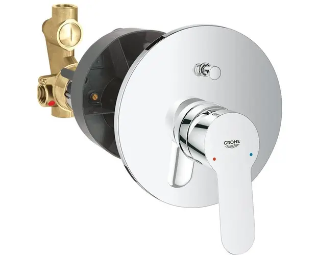 Baterie cada/dus Grohe BauEdge, diverter, incastrata, corp incastrat inclus, crom, 29079000