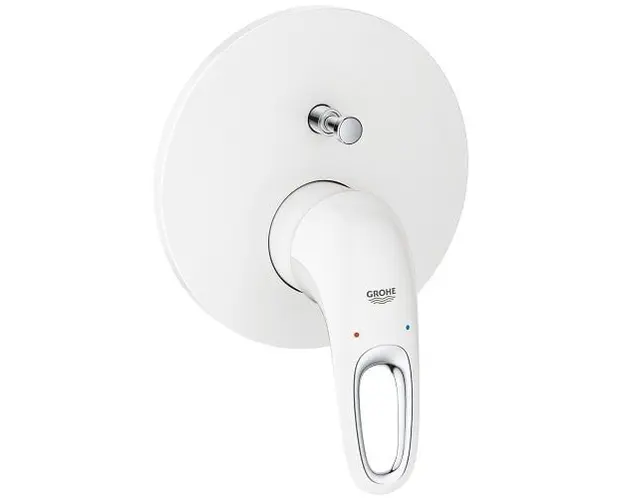 Baterie cada dus incastrata, divertor cu 2 cai, Grohe Eurostyle alba