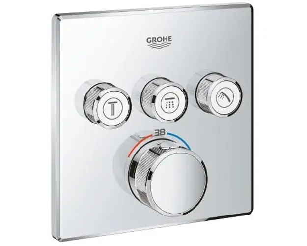 Baterie de dus incastrata termostatata patrata partea aparenta GROHE seria GROHTHERM SMARTCONTROL
