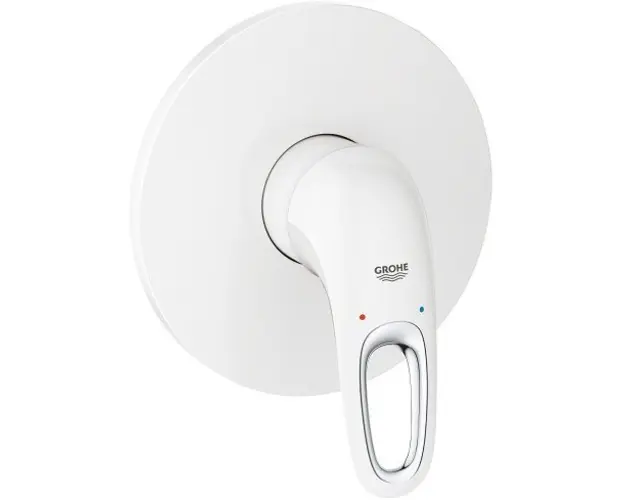 Baterie dus incastrata monocomanda, Grohe Eurostyle alb moon
