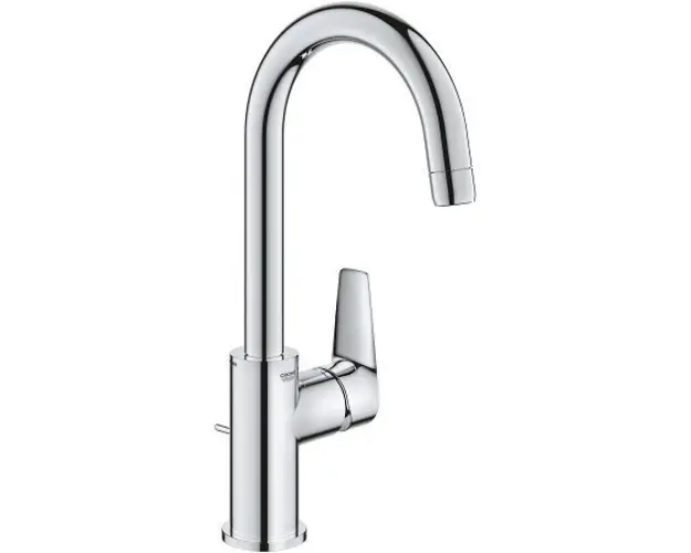 Baterie lavoar monocomanda L, cu pipa pivotanta, cu ventil pop-up, crom, Grohe BauEdge