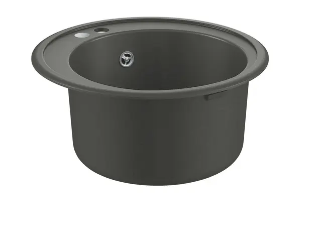 Chiuveta Quartz composite Grohe K200 31656AT0, 380 x 200 mm, montare pe blat, evacuare manuala, Kit montaj si evacuare, Antracit