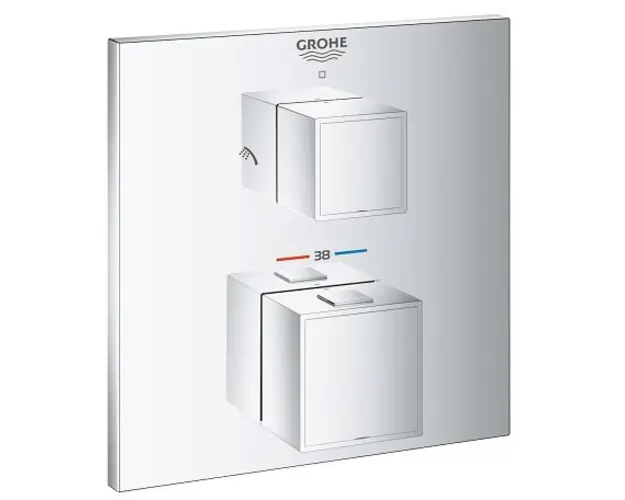 Grohe Grohtherm Cube Baterie de dus termostatata, montaj incastrat, cu 2 iesiri