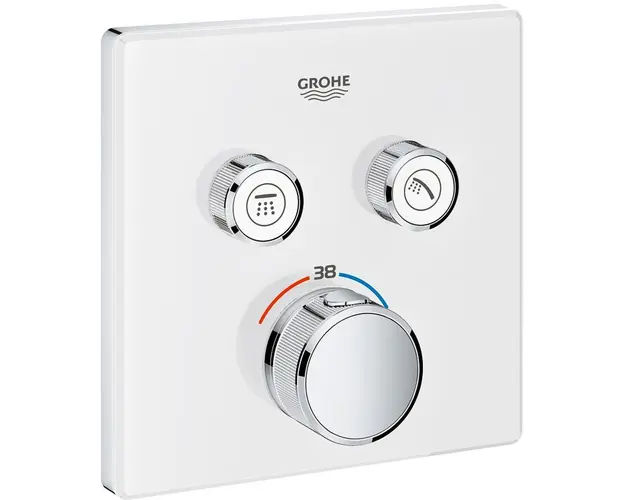Ornament Grohe Grohterm Smartcontrol termostatic, patrat, 2 iesiri, alb, 29156ls0