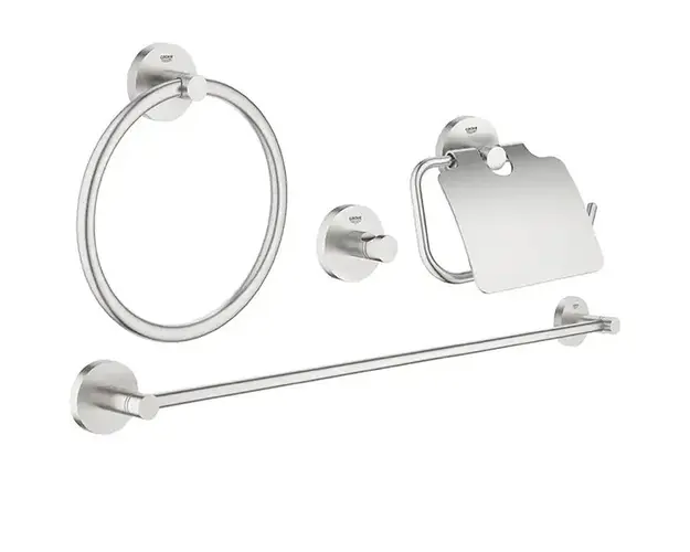 Set accesorii baie GROHE Essentials Master 40776DC1, 4 accesorii, argintiu