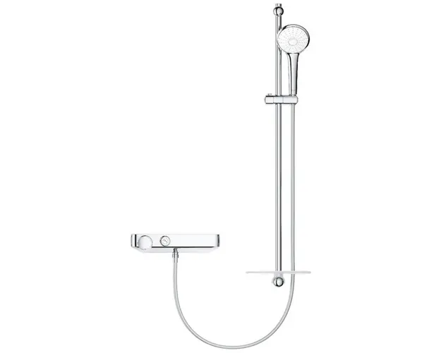 Baterie dus cu termostat Grohe SmartControl cu set de dus Euphoria 110 Massage, bara 900 mm, crom, 34721000