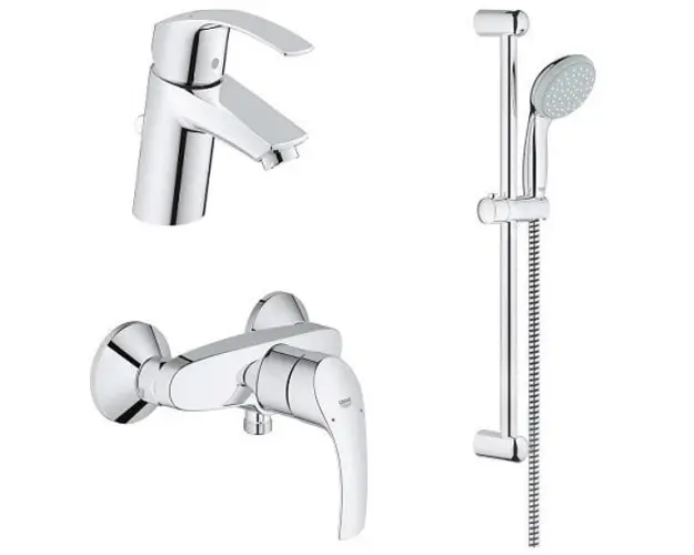 Set baterii dus Grohe Eurosmart S-size + set Tempesta 100, crom, 33265-335502-2785301