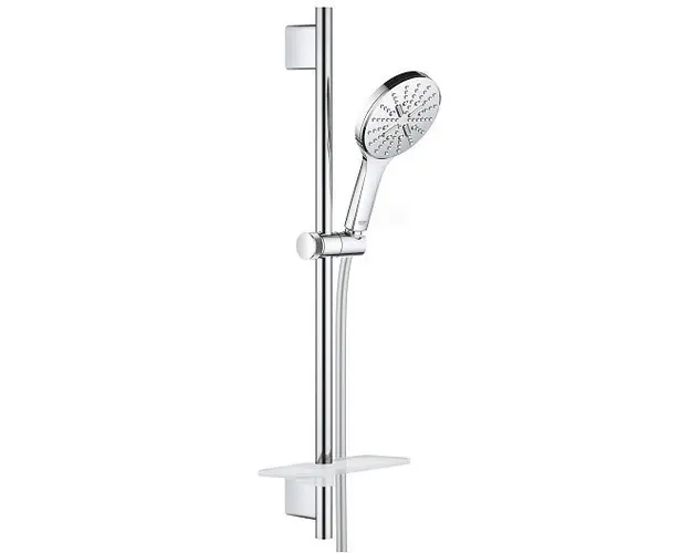 Set de dus cu bara 60 cm, para 3 jet si savoniera, crom, Grohe Rainshower SmartActive 130