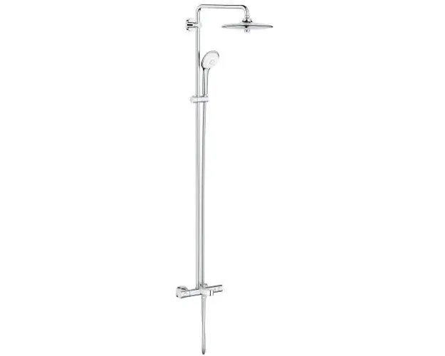 Sistem cada dus fix si mobil, cu baterie termostatata, crom, Grohe Euphoria System 260