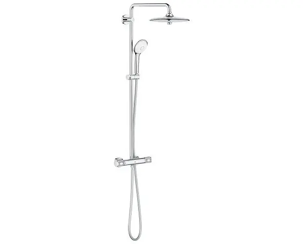 Sistem de dus fix si mobil, cu baterie termostatata, crom, Grohe Euphoria New 260