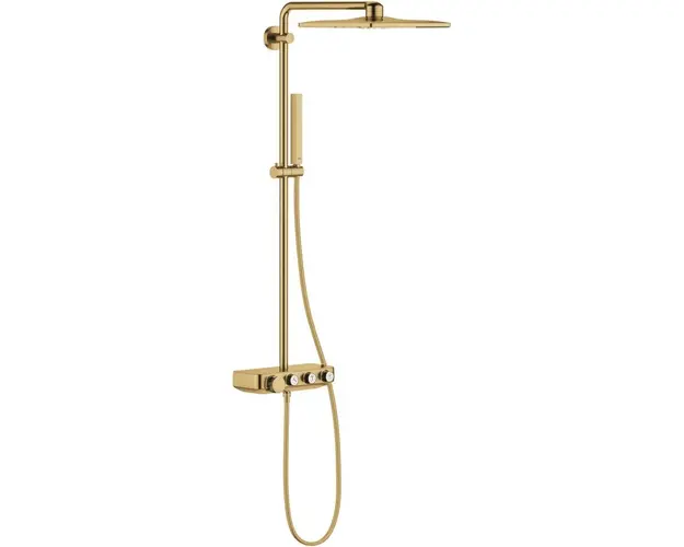 Sistem de dus Grohe Euphoria SmartControl 310 26508GN0, termostat, 310 mm, aparent, butoane push&amp;turn, anti-oparire, anti-calcar, mat, cool sunrise