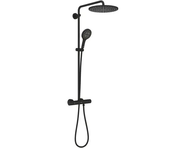 Sistem de dus Grohe Rainshower SmartActive 310 22119KF0, 1/2&#039;&#039;, aparent, termostat, 310 mm, 1 pulverizare, mat, negru