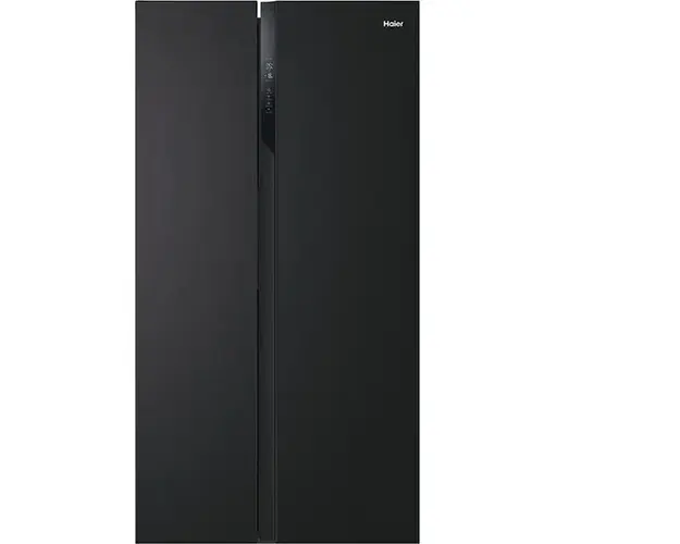 Frigider Side by Side HAIER HSR3918ENPB, compresor inverter, clasa E, Total No Frost (multi air flow), 528 L, H 177 cm, display LED extern, Super Cooling/Super Freezing/Holiday, culoare negru