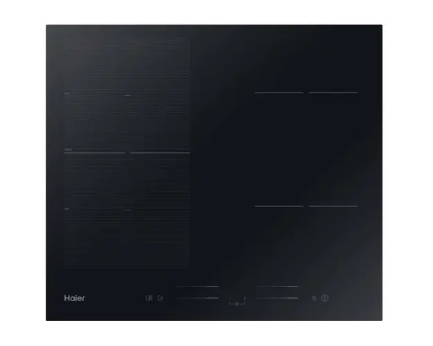 Plita incorporabila Haier HAFRSJ64MC, Inductie, 4 zone de gatit, WiFi, Boost, Slider Touch Control,60 cm, Neagru