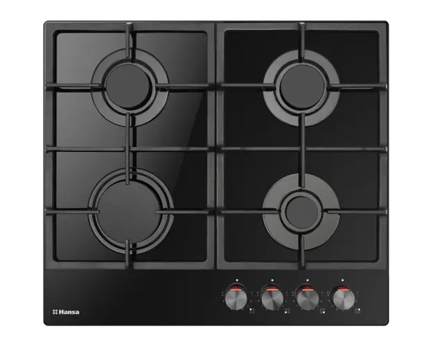 Plita pe gaz Hansa BHKS610505, gaz pe pe sticla, 60 cm, negru