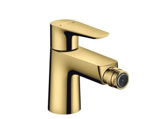 Baterie bideu monocomanda cu ventil pop-up, auriu lucios, Hansgrohe Talis E