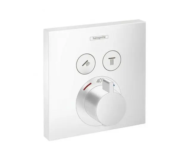 Baterie dus termostatata, montaj incastrat, alb mat, Hansgrohe Select
