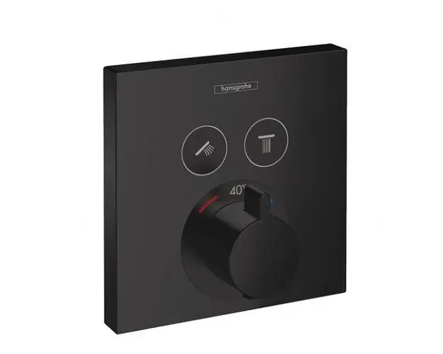 Baterie dus termostatata, montaj incastrat, negru mat, Hansgrohe Select