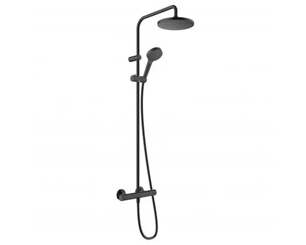 Sistem de dus fix si mobil cu baterie termostat, negru mat (matt black), Hansgrohe Vernis Blend