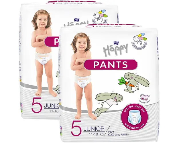 Scutece-chilotel Happy Pants Junior, 11-18 kg, 22 buc