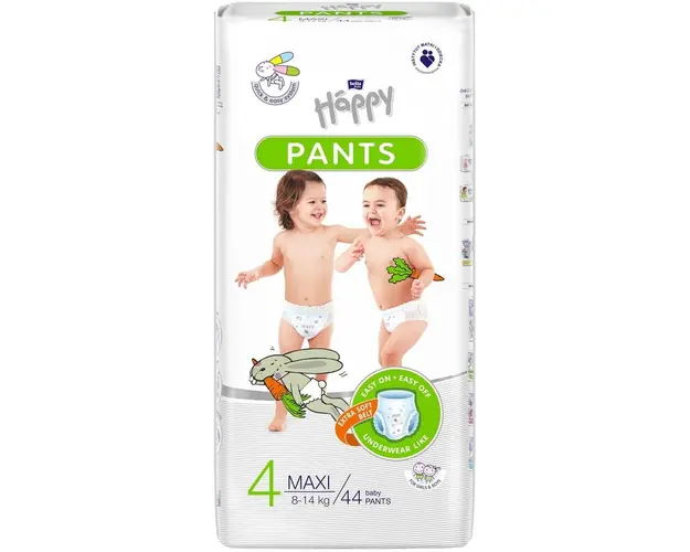 Scutece-chilotel Happy Pants Maxi 4, 8-14 kg, 44 buc