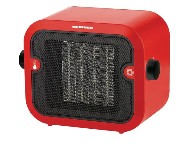 Aeroterma ceramica Heinner HCH-L1500RD, 1500 W, 2 trepte de putere, termostat reglabil, Rosu