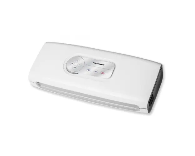 Aparat de vidat si sigilat Heinner HAV-140WH, vidare uscata/ umeda, functie marinare, sistem racire banda sigilare, furtun pentru caserole, mini-cutter incorporat, comptaibil cu pungi latime 30 cm, capacitate vidare: 7-8 l/ min, 0.6 bar, 140W, alb
