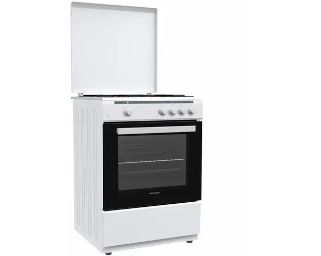 Aragaz Gaz Heinner HFSC-V60WH, 4 arzatoare, Gaz, Aprindere electrica, Dispozitiv de siguranta plita si cuptor, Duze GPL incluse, 60 cm, Alb