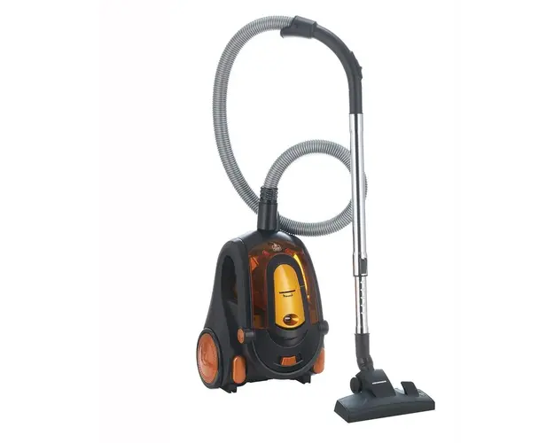 Aspirator fara sac Heinner Monarch HVC-V800BK, 800W, putere absorbtie >180W, 2.2L, tija telescopica din metal, accesorii 2 in 1, perie canapea, negru/orange