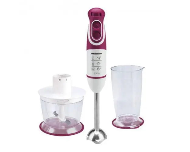 Blender de mana Heinner Charm HB-600BG, multifunctional: tocator, tel si cana de mixat, 600W, 2 viteze + turbo