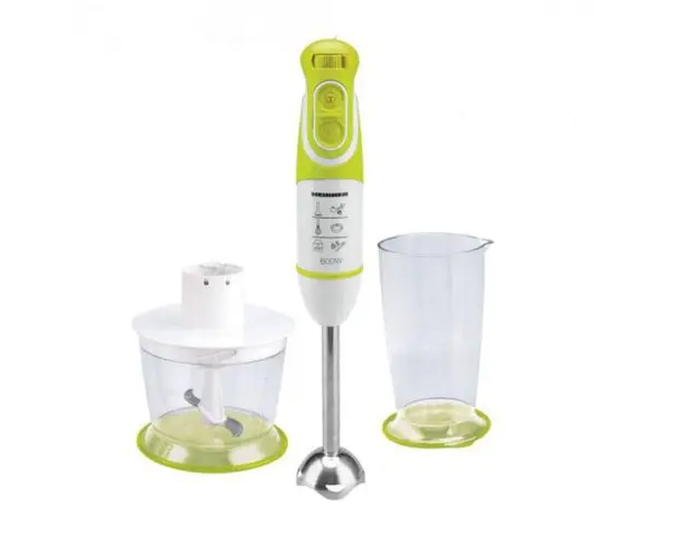 Blender de mana Heinner Charm HB-600GR, multifunctional: tocator, tel si cana de mixat, 600W, 2 viteze + turbo