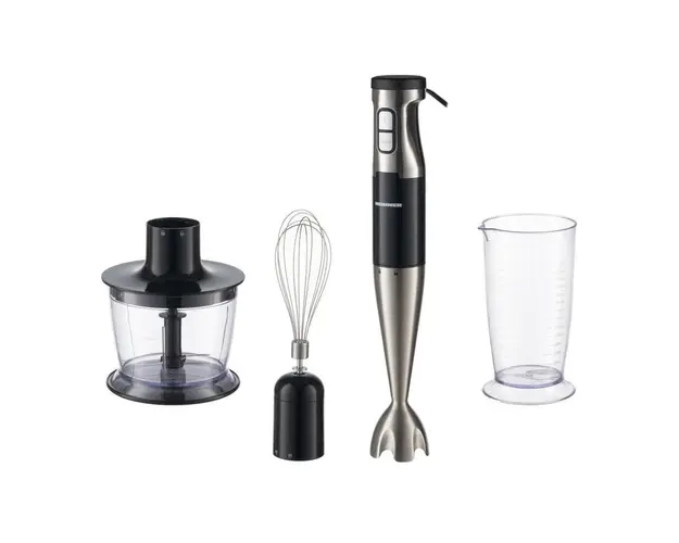 Mixer vertical Heinner HB-1000XBK, 1000W, viteza variabila, tocator, tel, cana de mixat, negru/inox