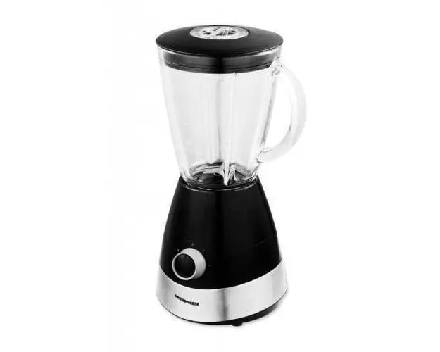 Blender de masa HBL-550S, 550 W, Bol din sticla 1.5 l, 2 Viteze + Pulse, Negru/Argintiu