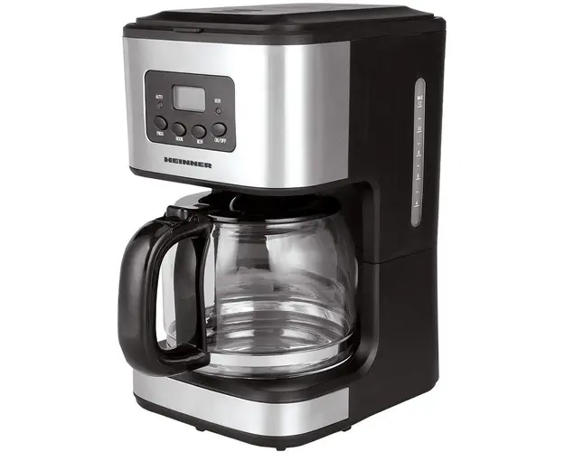 Cafetiera digitala HCM-D915, 900W, 1.5L, Timer, LCD, Negru-Inox
