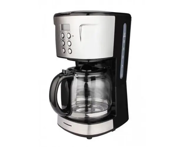 Cafetiera digitala HCM-D915BKS Heinner, 900 W, 1.5 L, timer, Negru/Inox