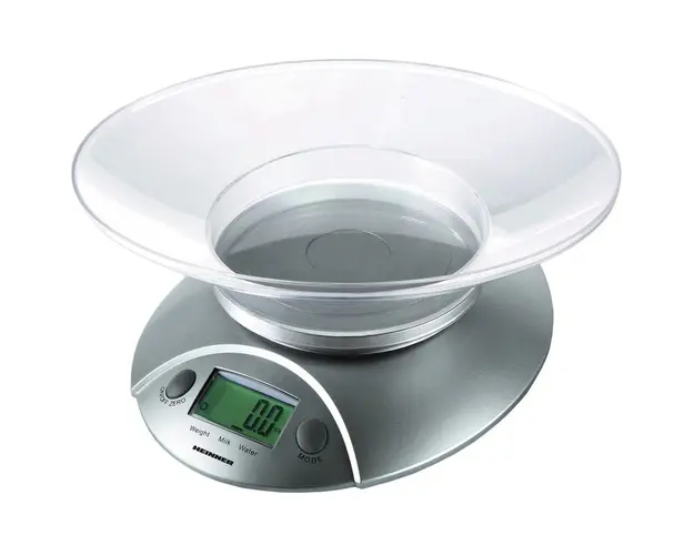 Cantar de bucatarie cu Bol HKS-5SL, 5 Kg, Tara, functie cantarire lichide, 1 g, display lcd