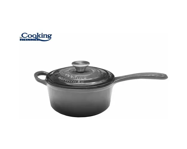 CASEROLA FONTA EMAILATA + CAPAC 19 X 9 CM, 1.8 L, MARBLE GREY